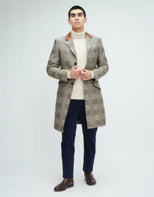 Brown POW & Olive Splash Covert Coat GOLD COLLECTION