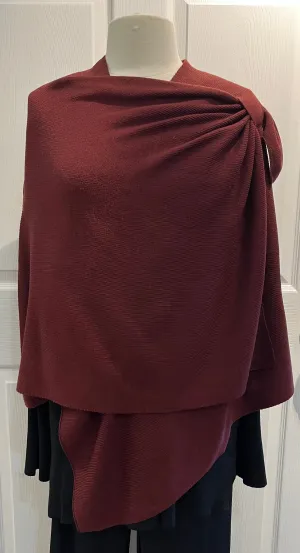 Burgundy Classic Knit Keyhole Wrap