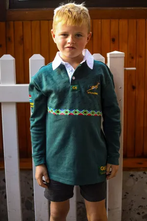 CA JNR Supporters Cotton Golfer L/Sleeve | Green Amandla