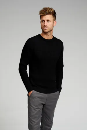 Cable Knit Crewneck - Black