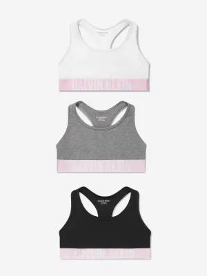 Calvin Klein Girls 3 Pack Bralette Set in White