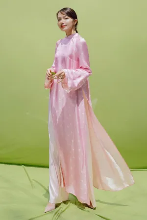 Cam Thuy Straight Back Zipper Mulberry Silk Floor Length Ao Dai