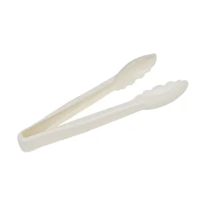 Cambro 9TGS148 Lugano Scallop Grip Tongs, White, 9"