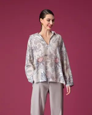 Camille Grey Floral Shirt