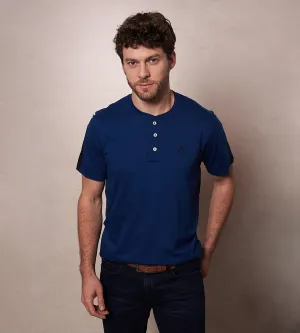 Camiseta Cuello Henley Azul Estado Ref. 147021223