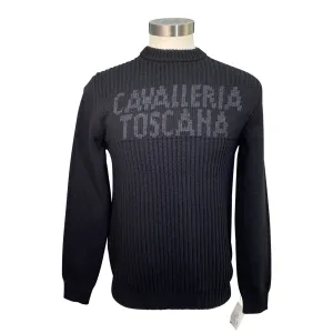 Cavalleria Toscana Crew Neck Rib Stitch Sweater in Black - Men's Medium