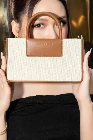 Charles & Keith Astra Canvas Tote Bag - (Chocolate)