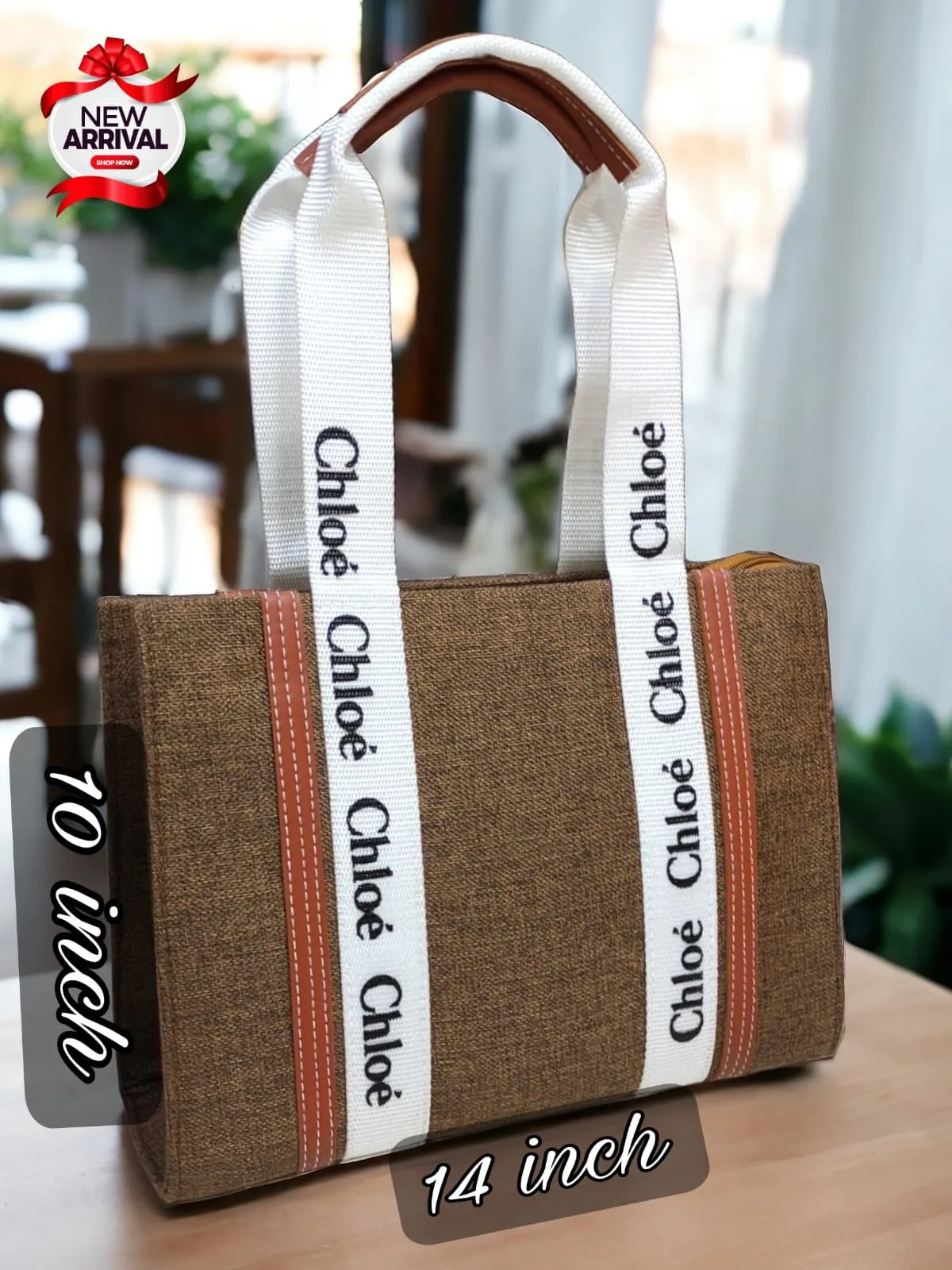 Chloe-Inspired Tote Bag for Girls with Unique Design (Beige-A)