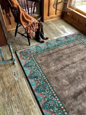 Chocolate & Turquoise Western Rugs