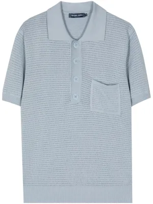 Clemente Crochet-Knit Polo Shirt
