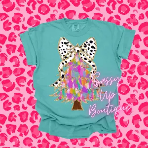 Colorful Christmas Tree with Bow Shirt