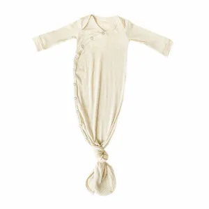Copper Pearl Rib Knit Newborn Knotted Gown - Moonstone