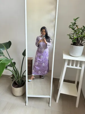 Cotton Chikankari Kurti -  Mauve