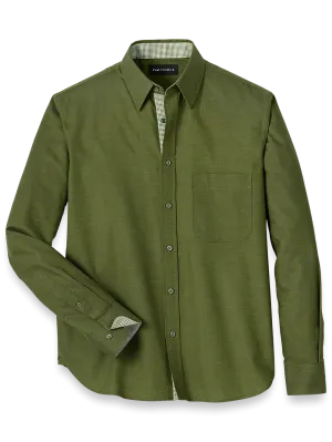 Cotton Solid Casual Shirt - Green