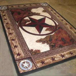 Cowhide Print & Western Star Area Rugs