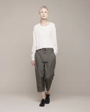Cropped Merino Knit Pullover