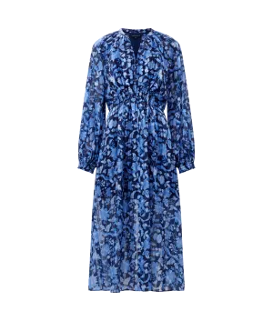 Cynthia Fauna Midi Dress - Midnight Blue