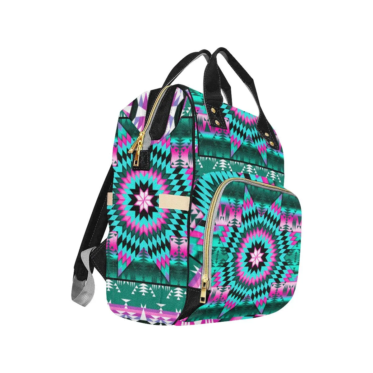 Deep Lake and Sunset Star Multi-Function Diaper Backpack