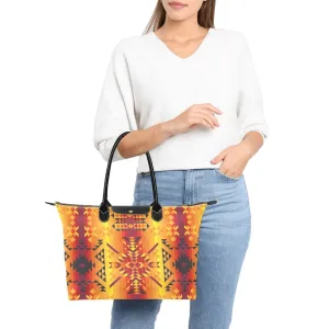 Desert Geo Yellow Red Single-Shoulder Lady Handbag