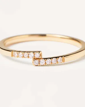 Diamonds and gold Cross Ring