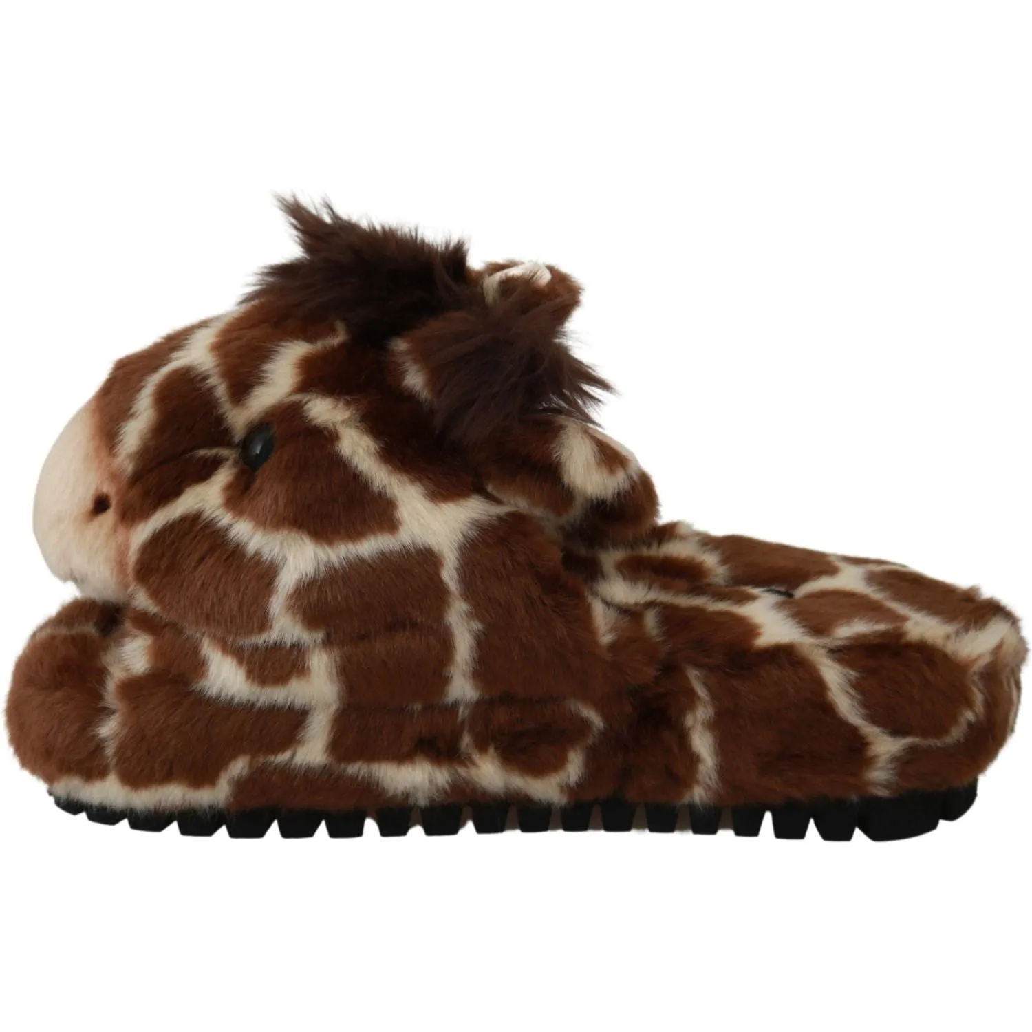Dolce & Gabbana Elegant Giraffe Pattern Slides for Sophisticated Comfort