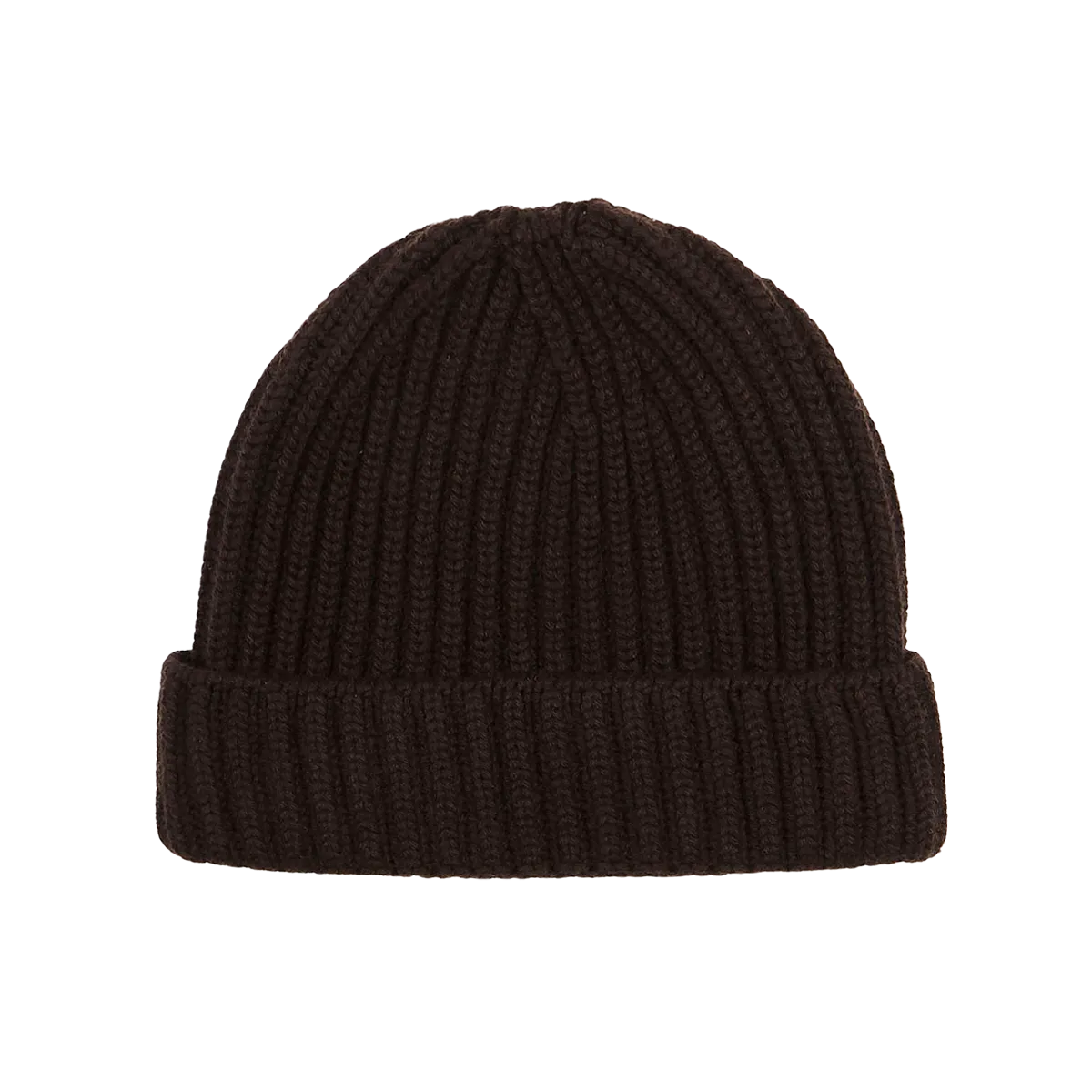 Ebony Cashmere Ribbed Beanie