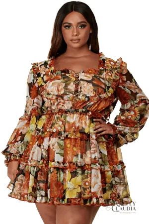 EDGY PLUS: Lilly Floral Print Dress