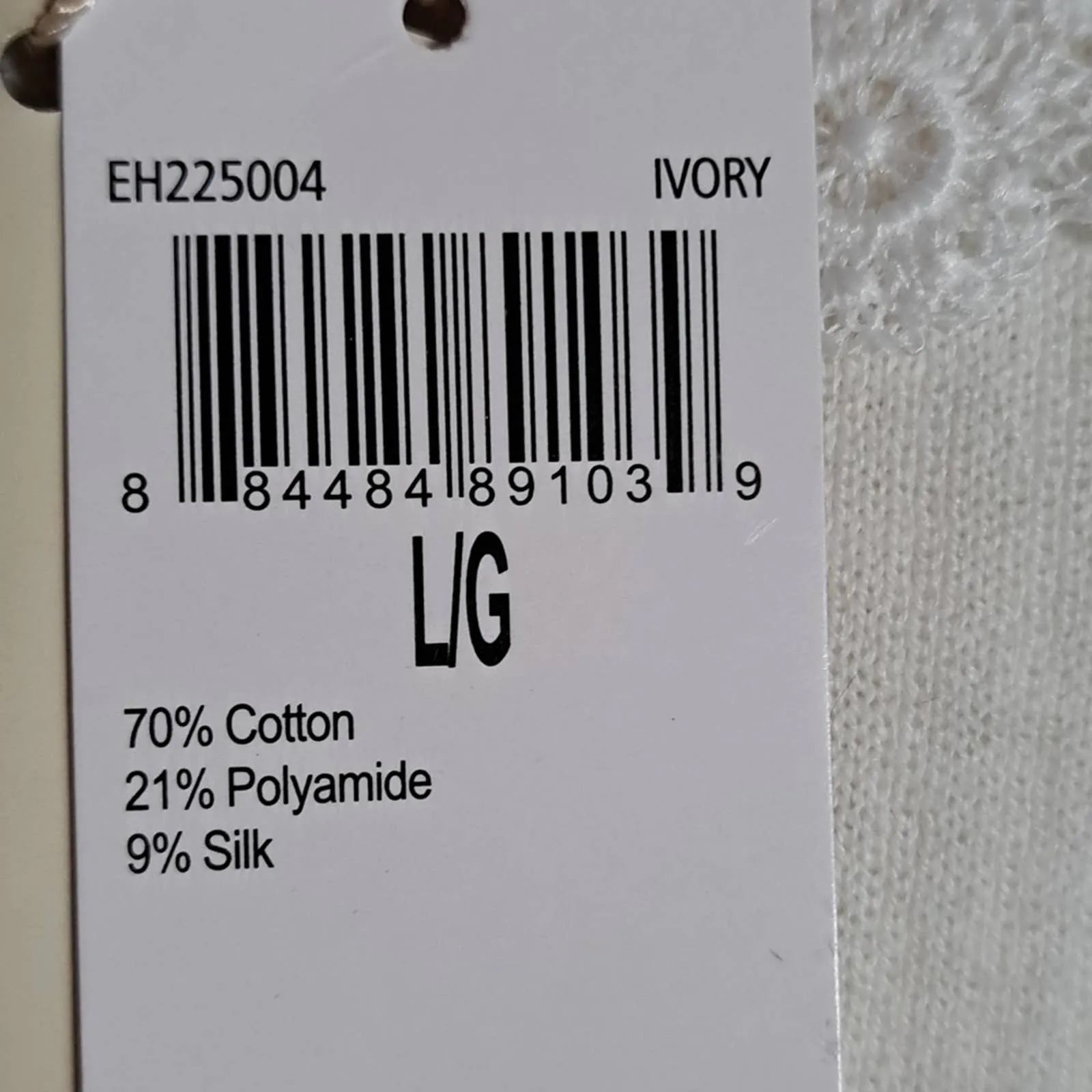 ELIE TAHARI Silk Blend Open Knit Sweater Large Ivory