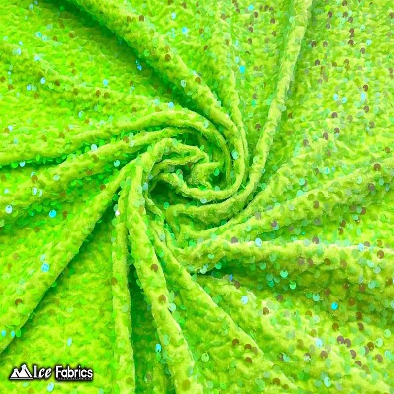 Emma Embroidery Sequins on Velvet Fabric | 2 Way Stretch