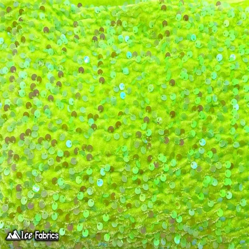 Emma Embroidery Sequins on Velvet Fabric | 2 Way Stretch