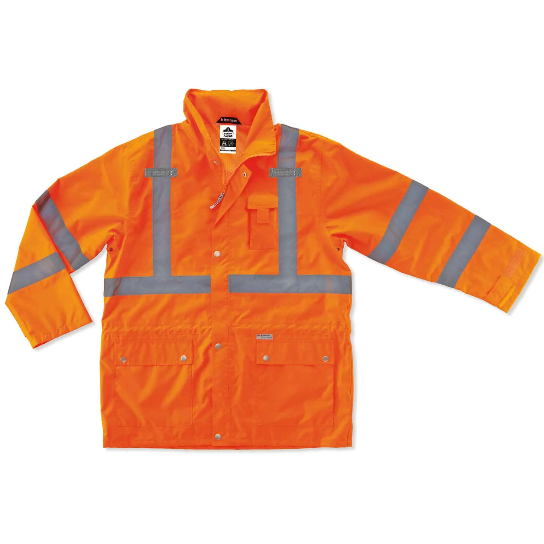 Ergodyne 24314 GloWear 8365 Type R Class 3 Rain Jacket, Large, HV Orange