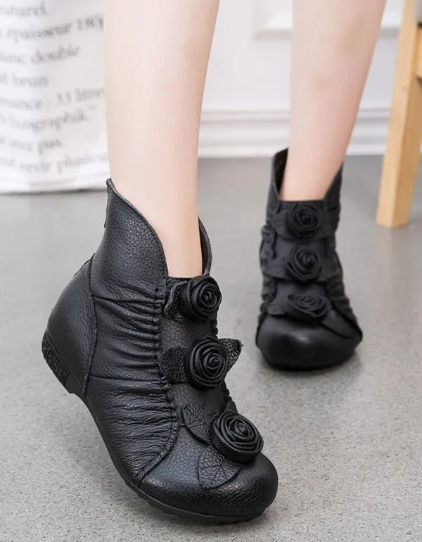 Ethnic Handmade Flower Comfortable Retro Boots