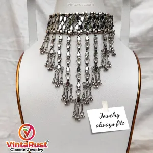 Ethnic Tribal Mirror Choker Necklace