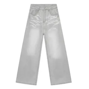 Faded Light Gray Baggy Jeans