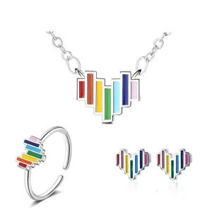 Fashion Jewelry Colorful Rainbow Jewelry Set for Her in 925 Sterling Silver