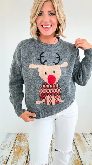 Festive Reindeer Knit Sweater