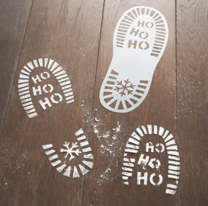 Festive Santa Foot Print Stencils