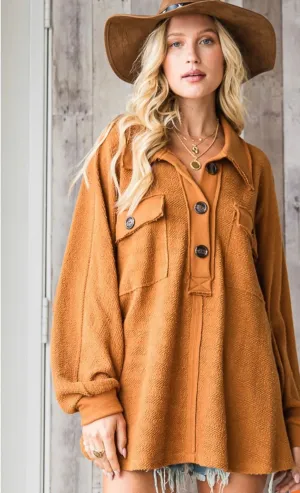 French terry dolman top