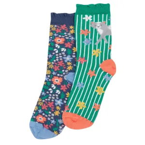 Frill socks- winter hedgerow
