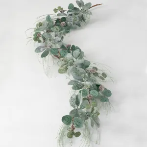 Frosted Pine, Lambs Ear, and Eucalyptus Christmas Garland