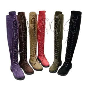Funki Buys | Boots | Women's Over Knee Lace Up Long Boots