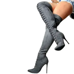 Funki Buys | Boots | Women's Over Knee Lace Up Stiletto Boots