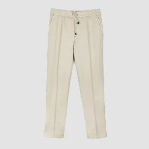 Gabardine Comfort Cotton Drawstring Sportpants - Beige