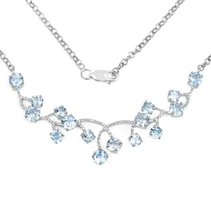 Genuine 7.36 Carat Blue Topaz .925 Sterling Silver Necklace