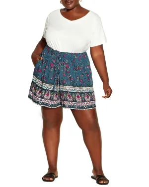 Ginny Tie Shorts | Teal / Magenta