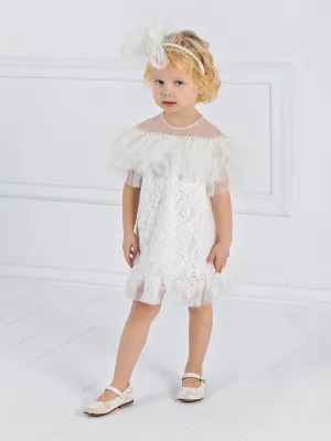 Girl's baptism lace dress - MIRABELLA