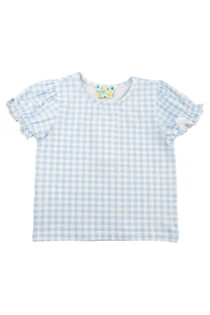 Girls Blue Gingham Shirt Only