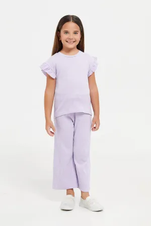 Girls Lilac Textured Set (2 Piece)