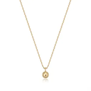 Gold Orb Drop Pendant Necklace