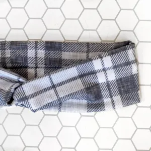 Gray Plaid Knotties Headband